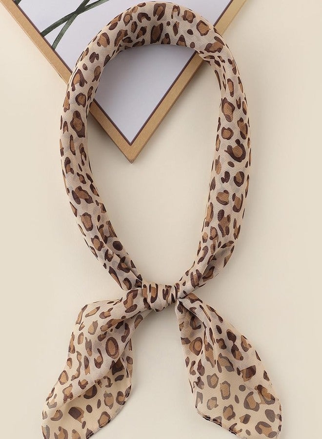 OVOY Women Leopard Scarf Lightweight Chiffon Square Scarf for Spring Summer Season Neck Scarves Leopard Accessory for Women - Image 5